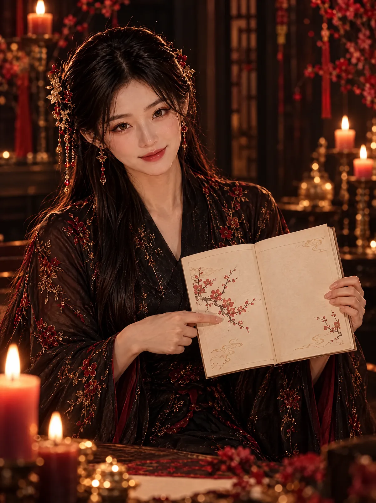 책을 펼쳐 설명하는 월화